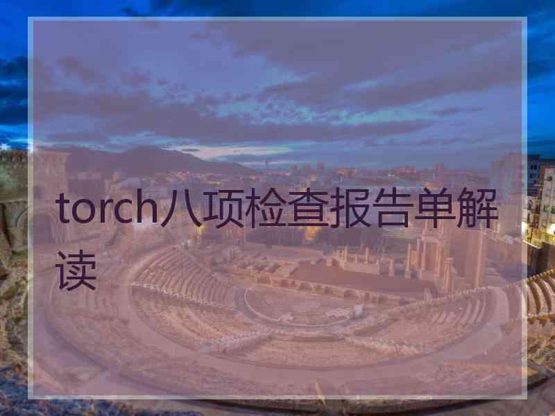 torch八项检查报告单解读