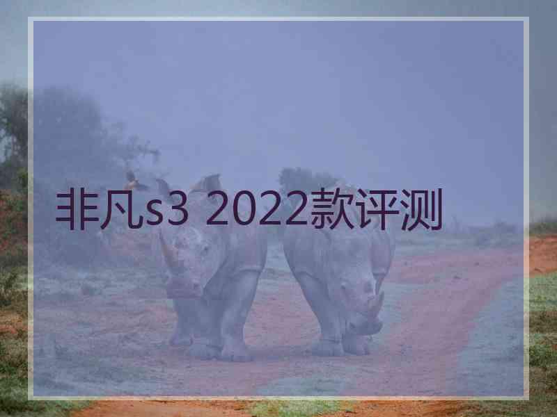 非凡s3 2022款评测