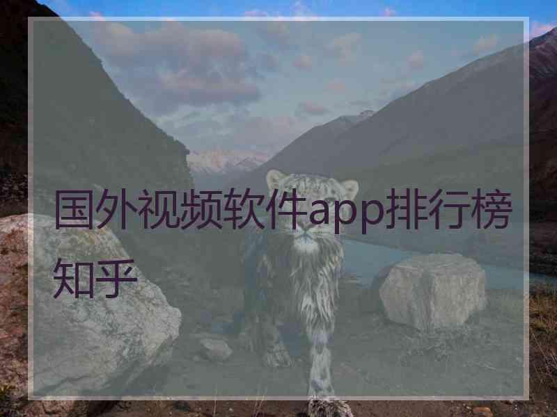 国外视频软件app排行榜知乎