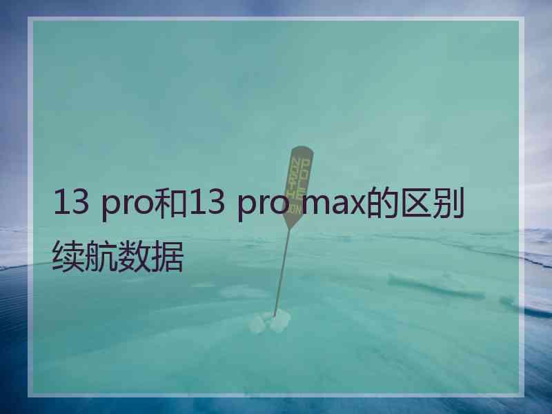 13 pro和13 pro max的区别续航数据