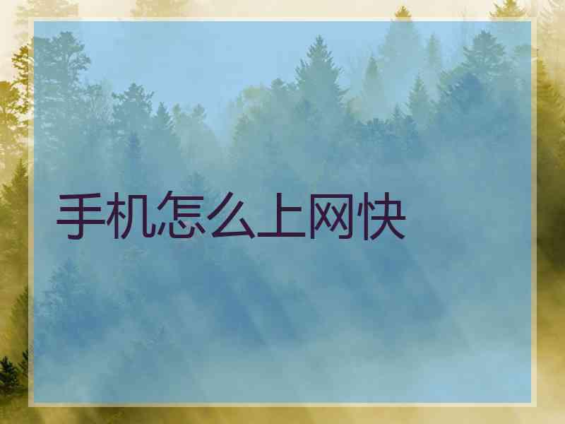 手机怎么上网快