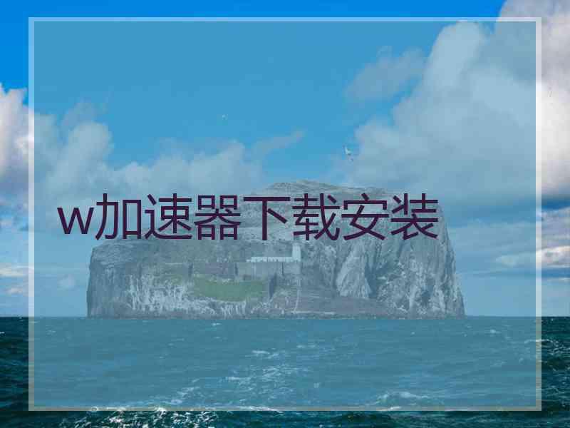w加速器下载安装