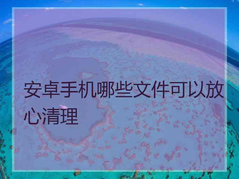 安卓手机哪些文件可以放心清理