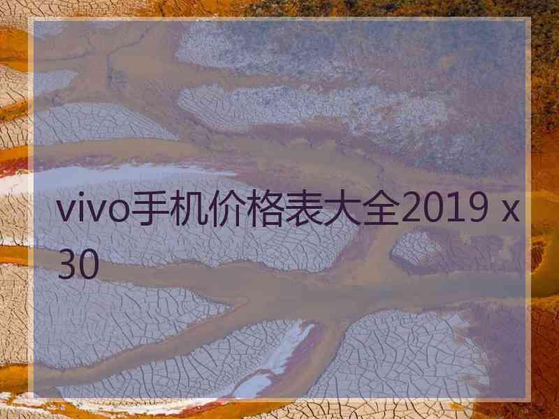 vivo手机价格表大全2019 x30