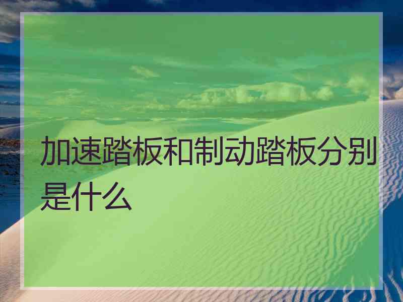 加速踏板和制动踏板分别是什么