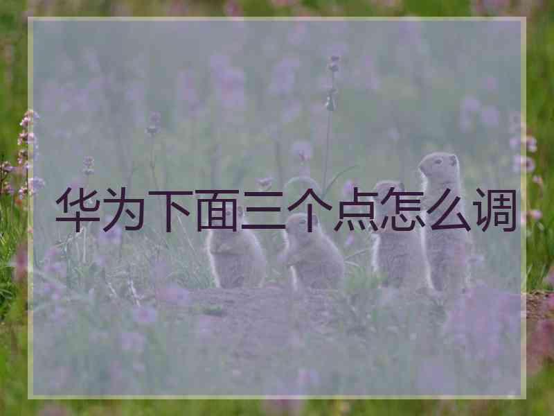 华为下面三个点怎么调
