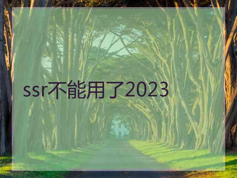 ssr不能用了2023