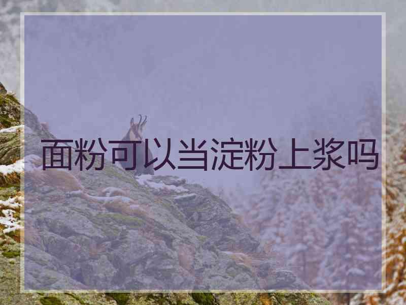 面粉可以当淀粉上浆吗