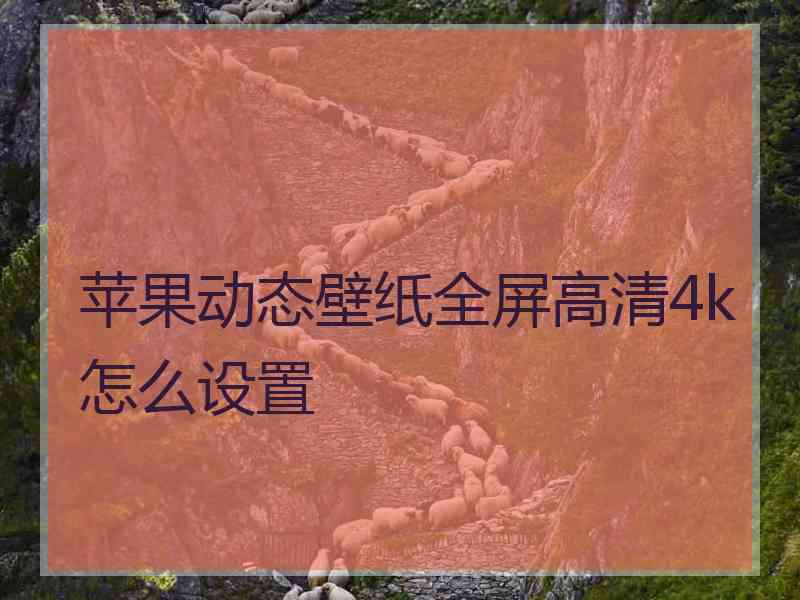 苹果动态壁纸全屏高清4k怎么设置