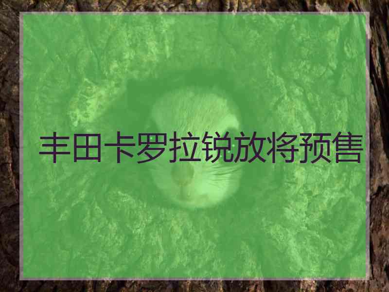 丰田卡罗拉锐放将预售