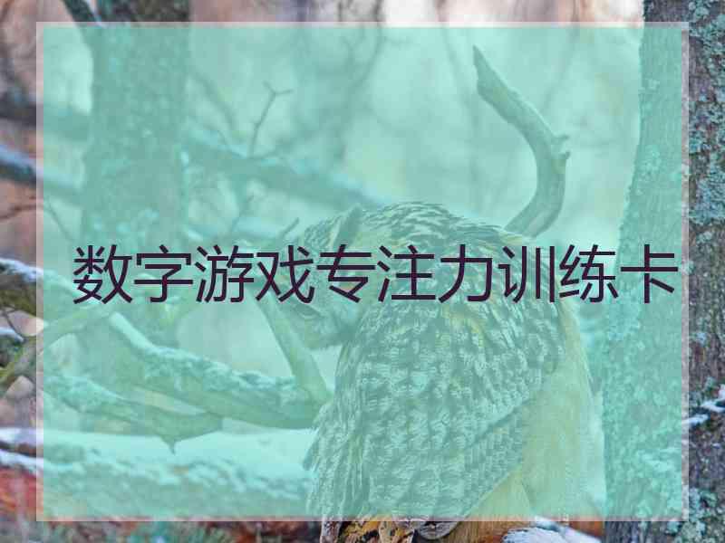 数字游戏专注力训练卡