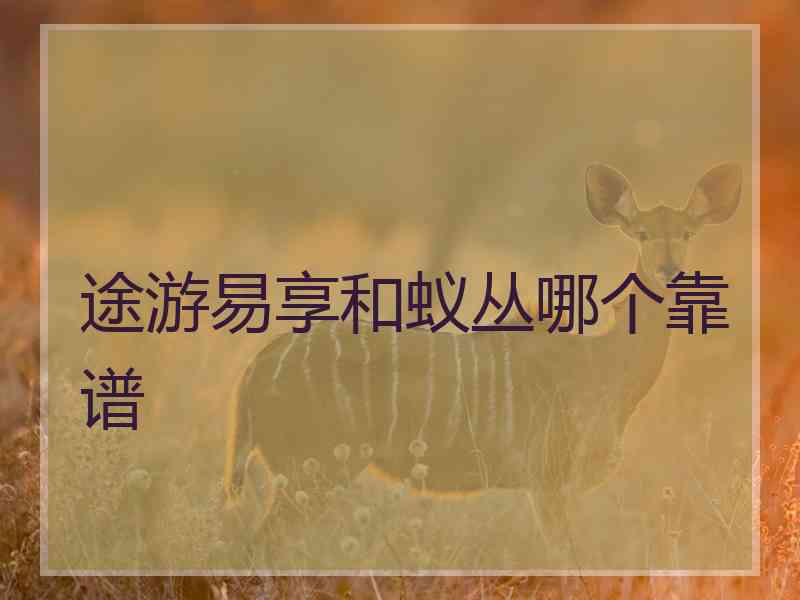 途游易享和蚁丛哪个靠谱