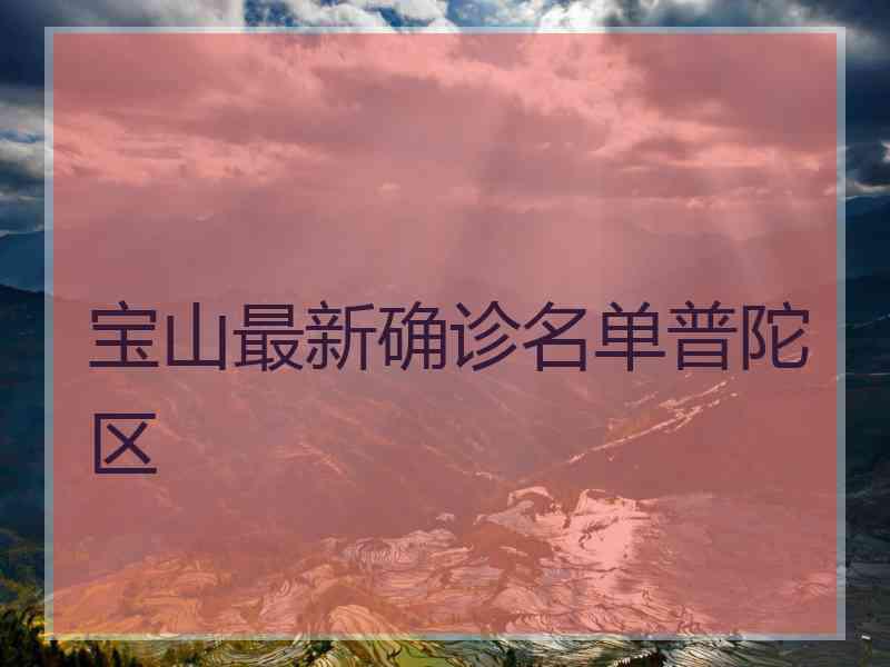宝山最新确诊名单普陀区