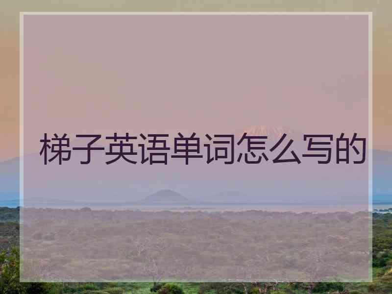 梯子英语单词怎么写的