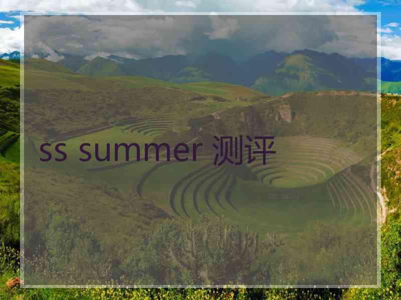 ss summer 测评
