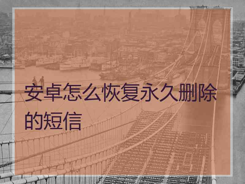 安卓怎么恢复永久删除的短信