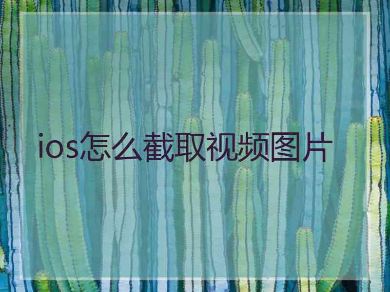ios怎么截取视频图片