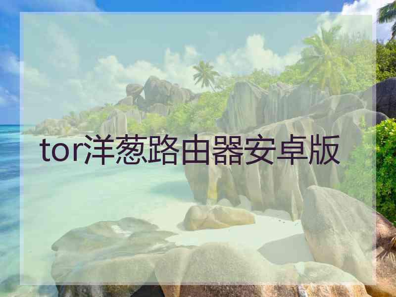 tor洋葱路由器安卓版