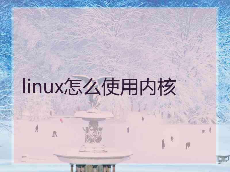 linux怎么使用内核