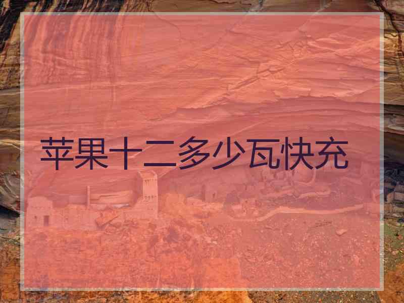 苹果十二多少瓦快充